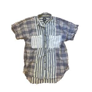 BDG lightweight button up shirt with multiple prints